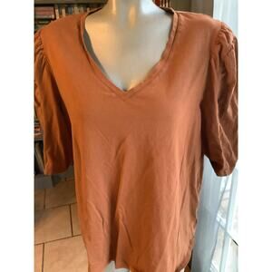 The Pioneer Woman Mixed Media Top with Puff Sleeves 2X